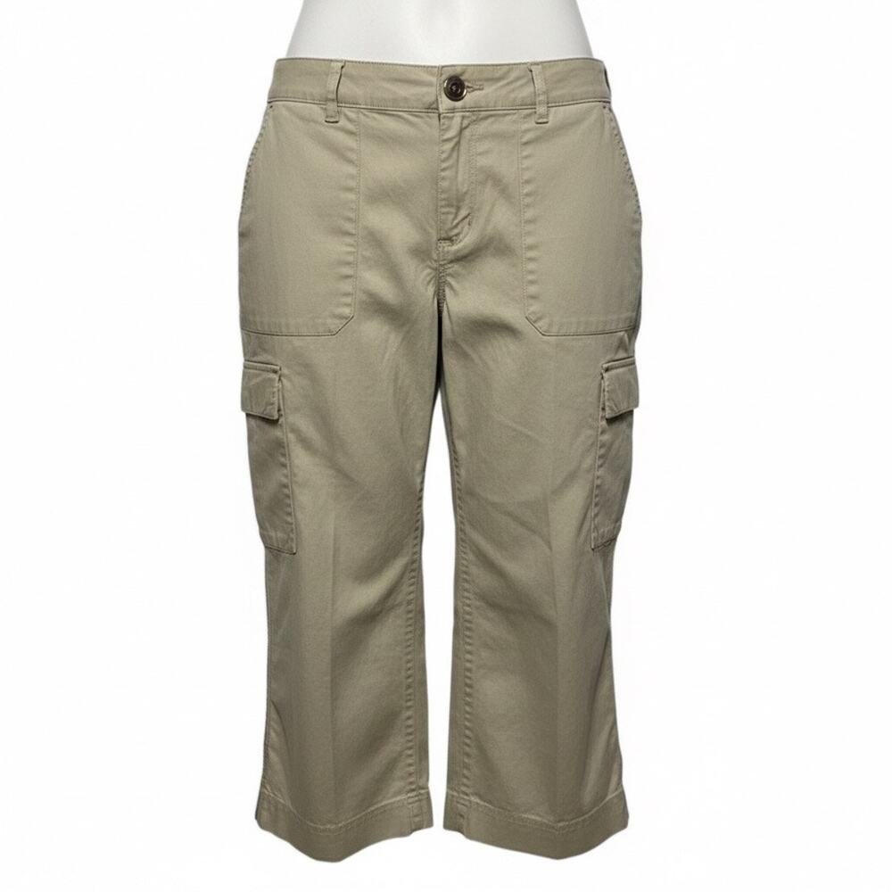Liz Claiborne Audra Tan Cargo Capri Pants Size 10